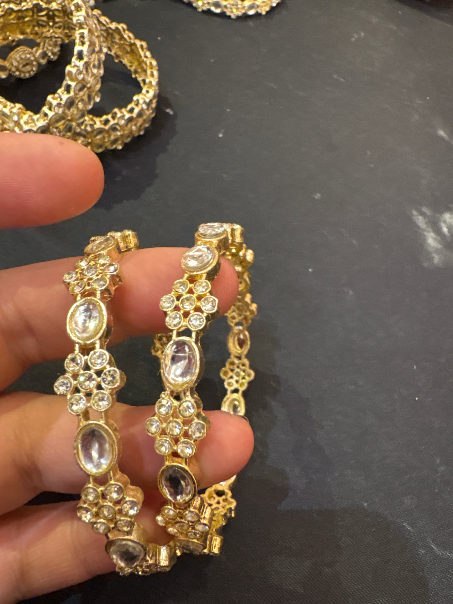 A pair of Kundan bangles