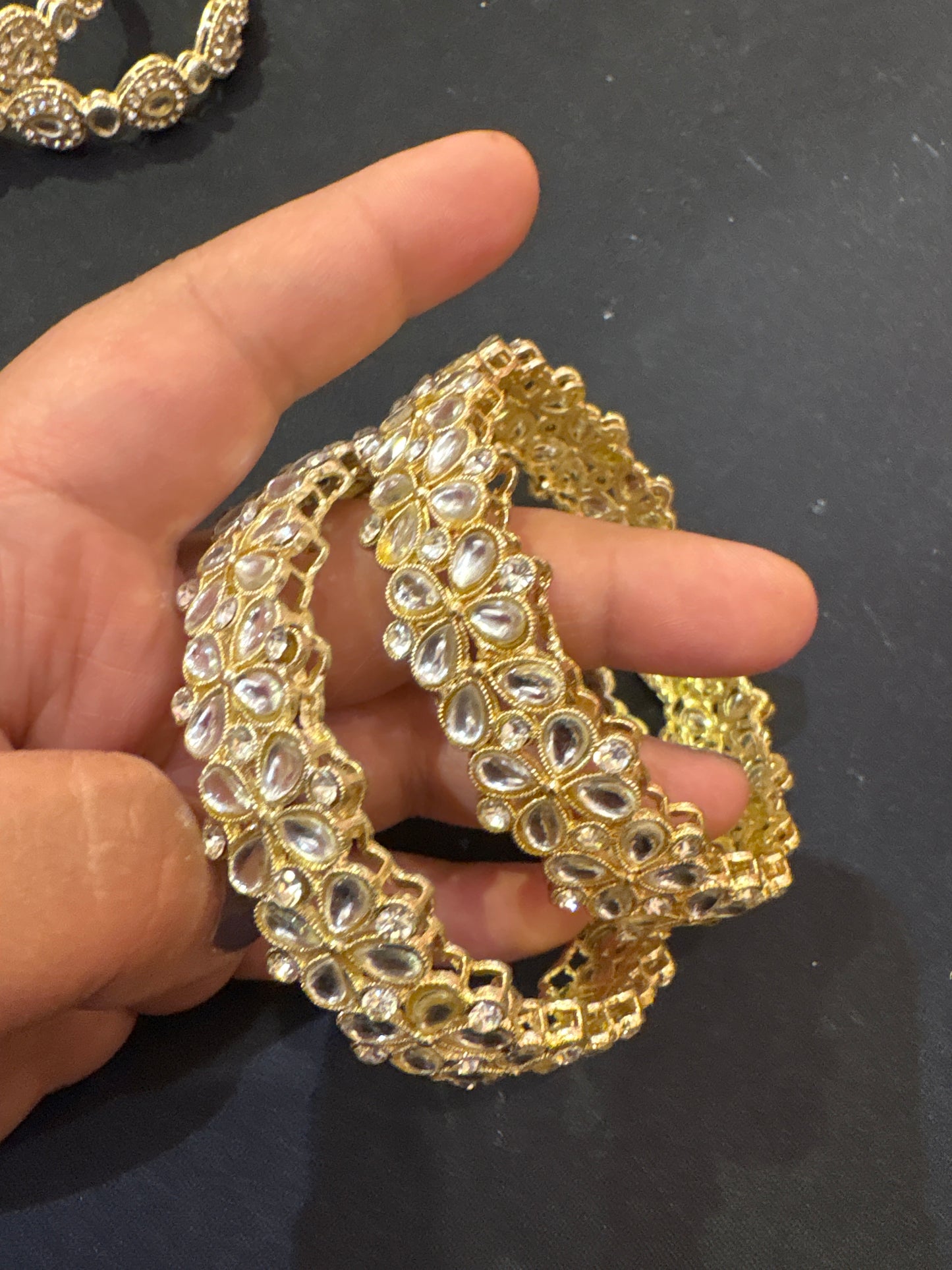 A pair of Kundan bangles