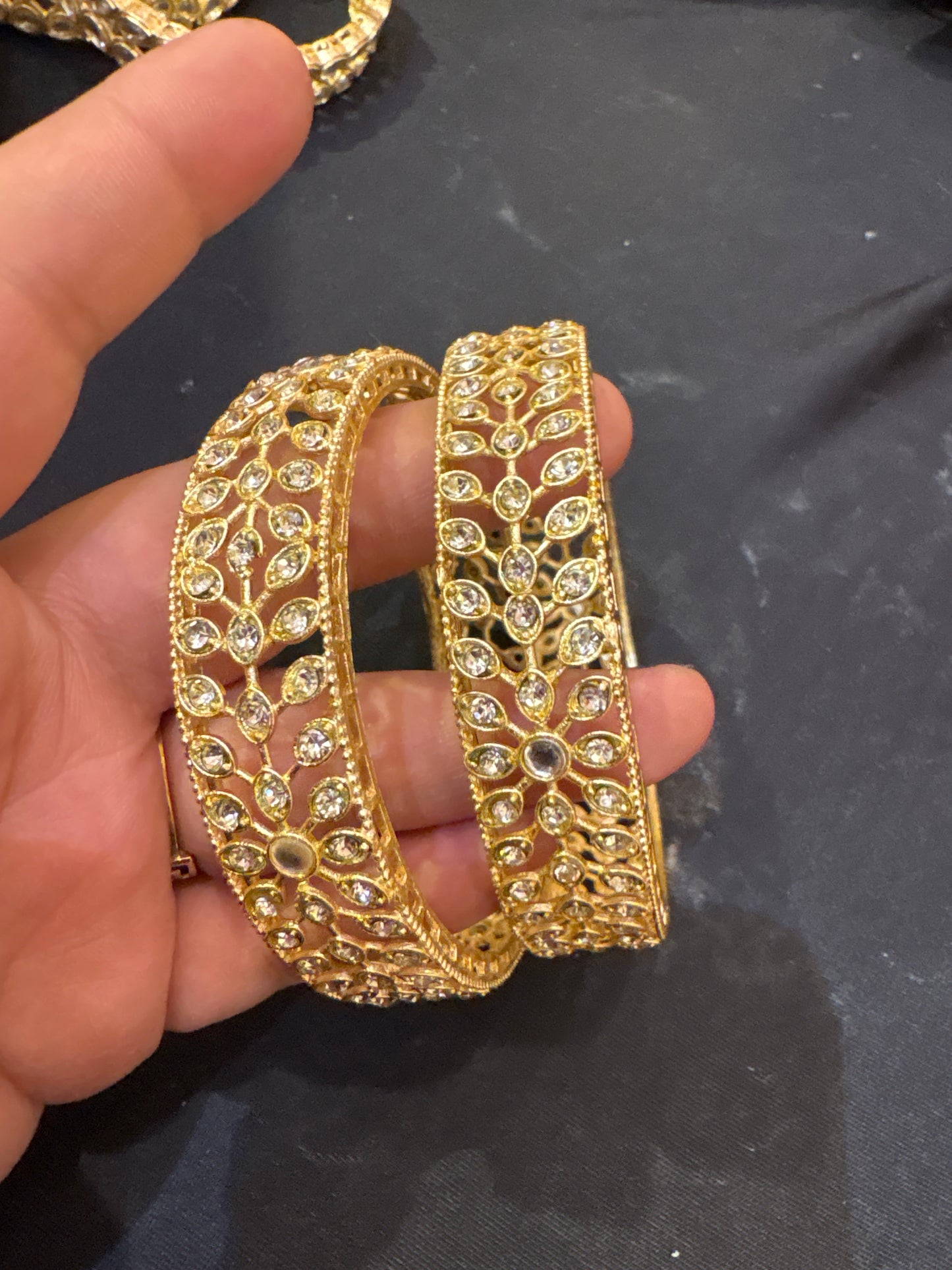 A pair of diamond bangles
