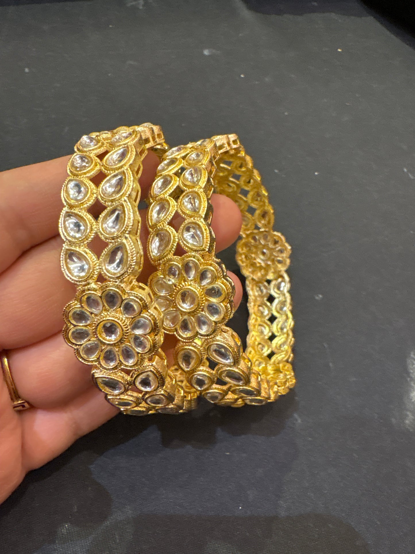 A pair of Kundan bangles
