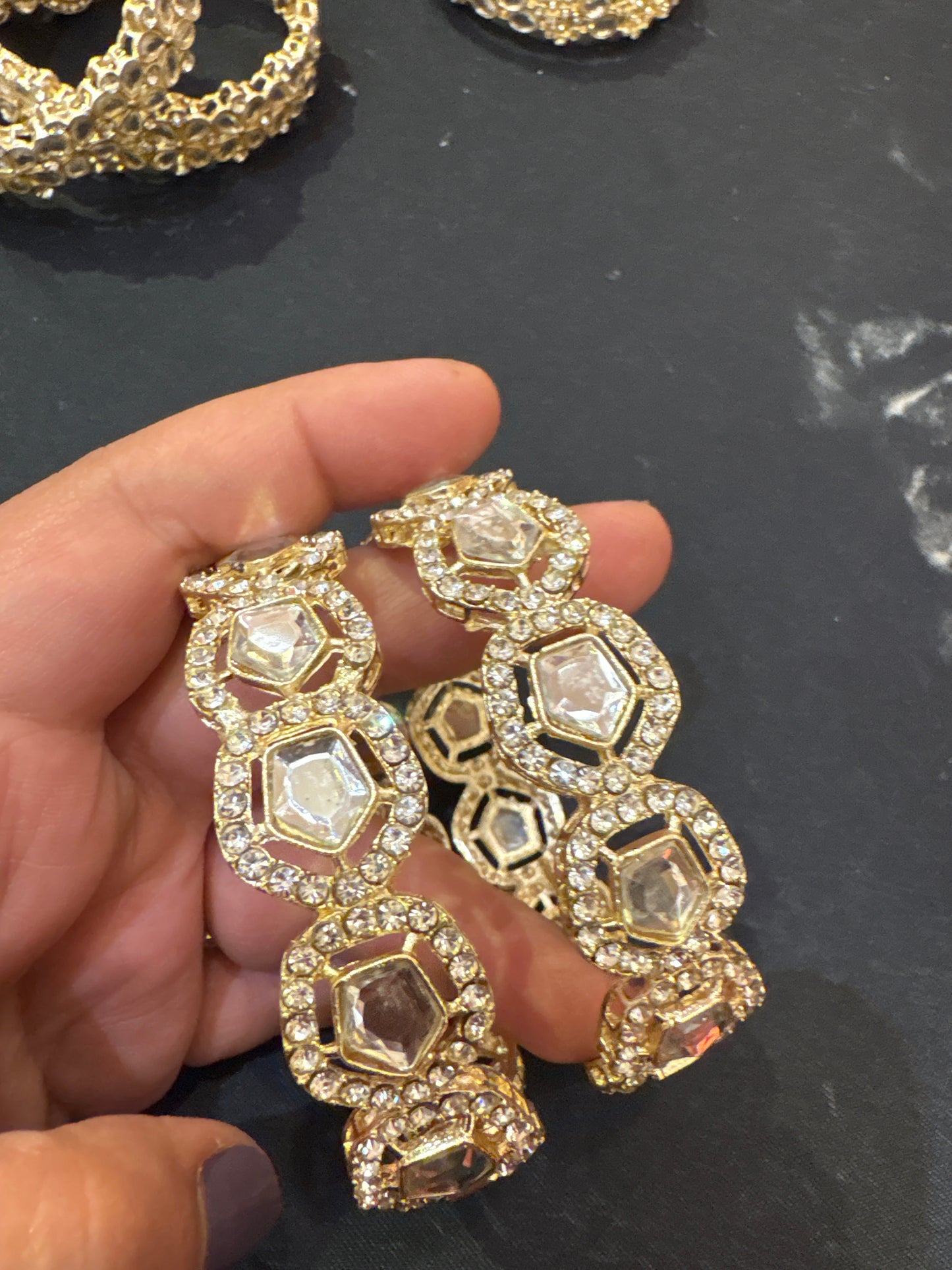 A pair of Kundan bangles