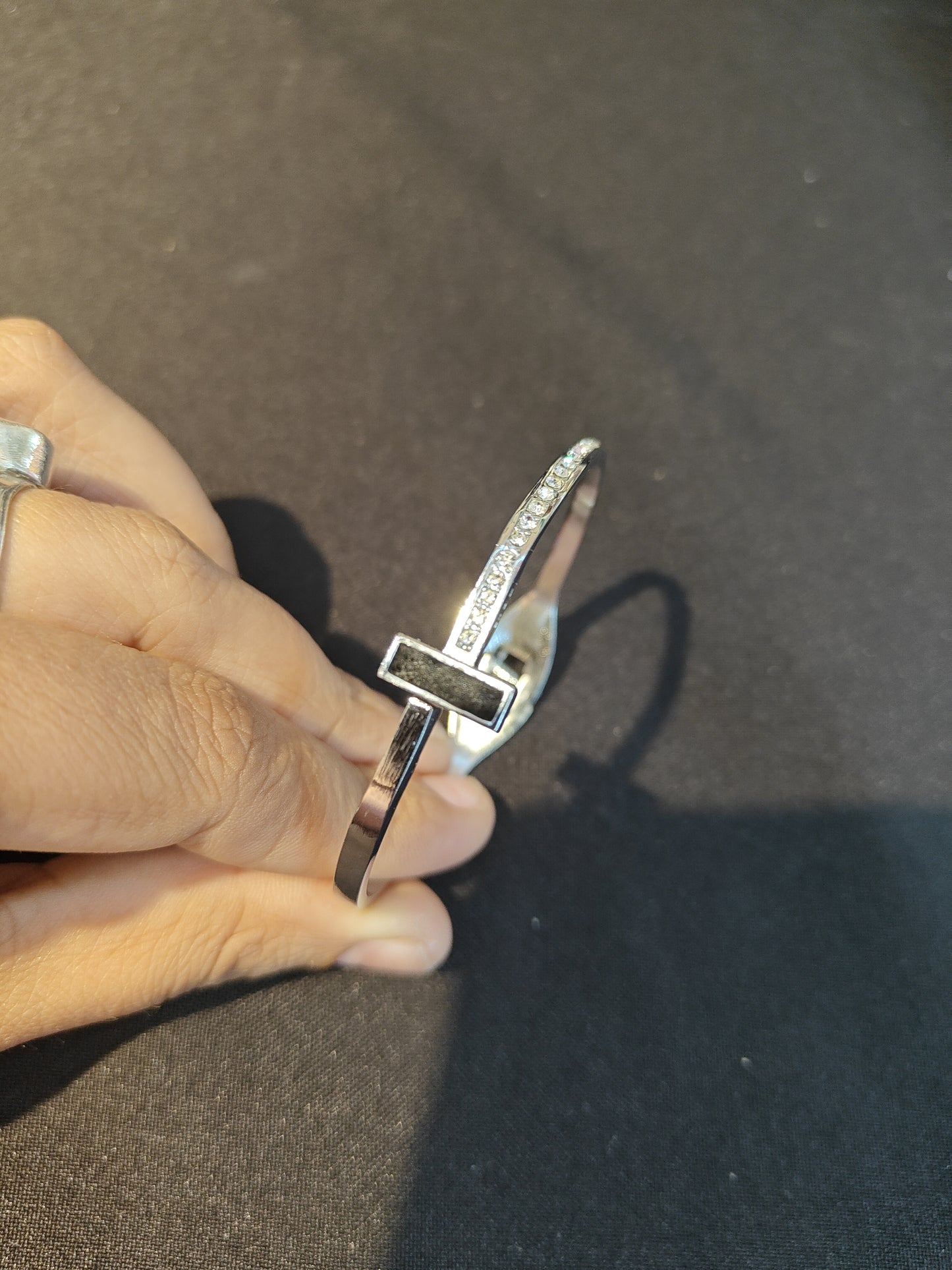 Silver with black stone Bracelet