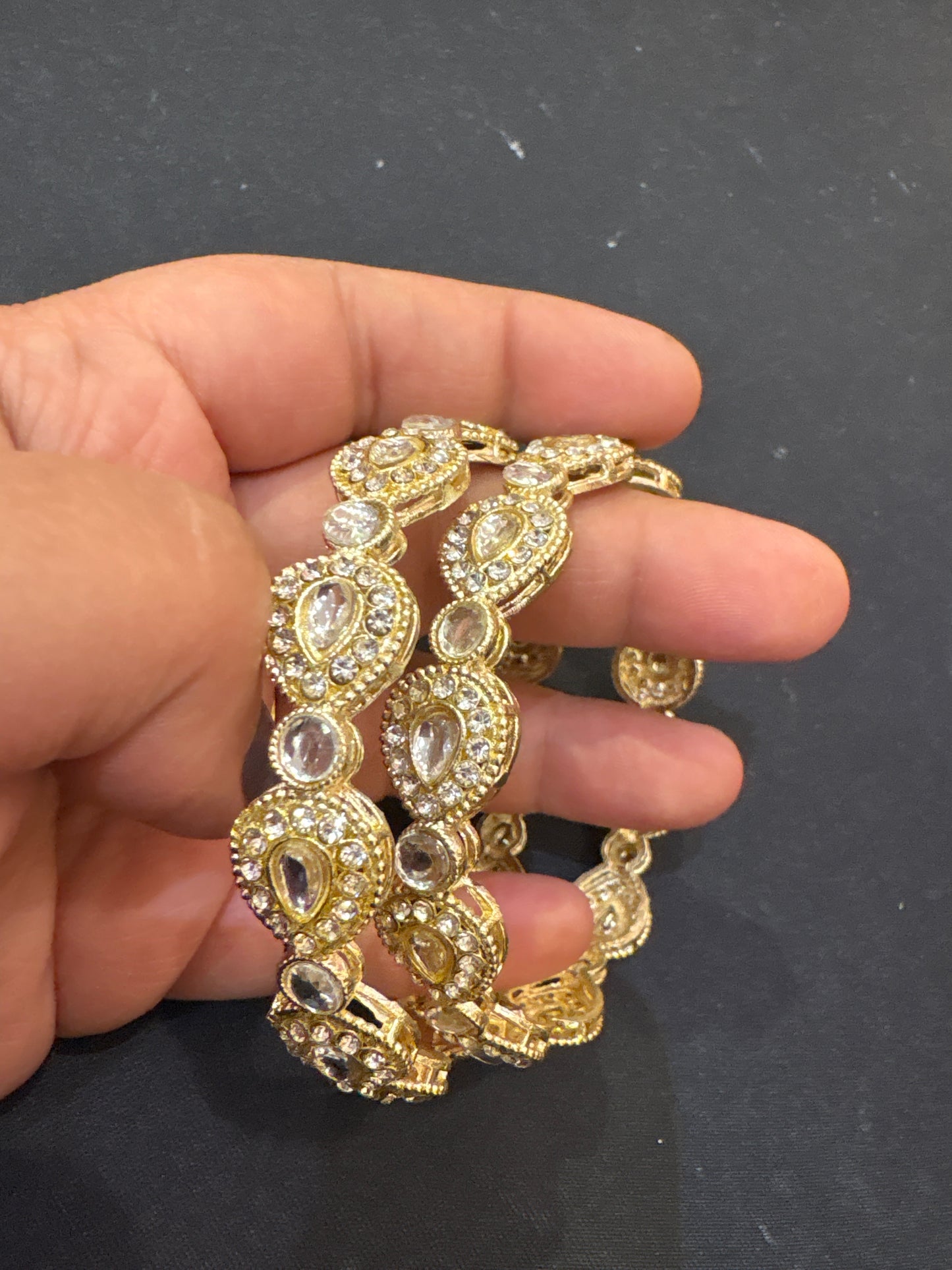 A pair of Kundan bangles