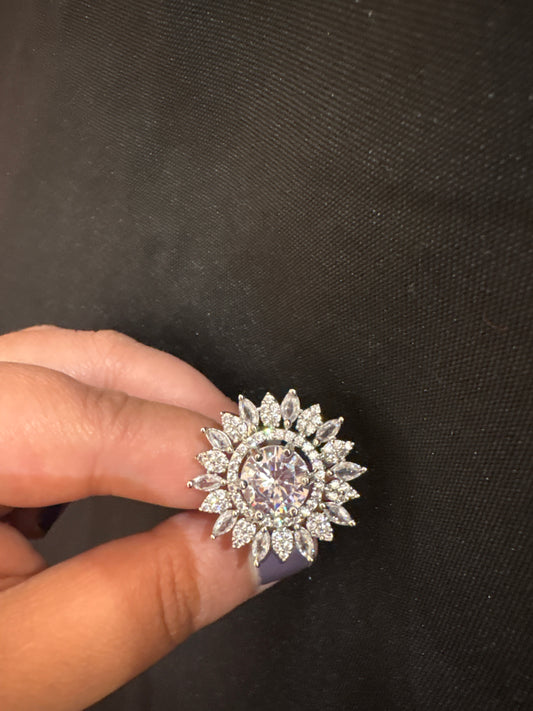 Sunflower diamond ring