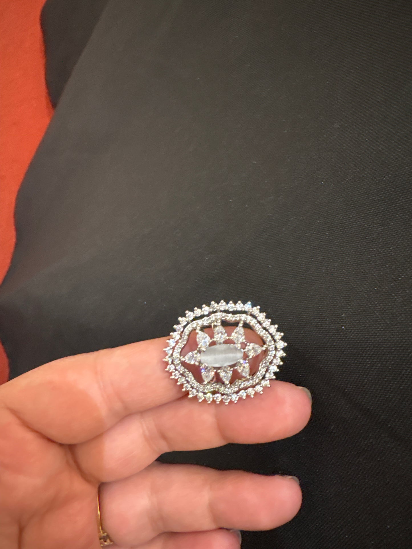 Gray diamond ring