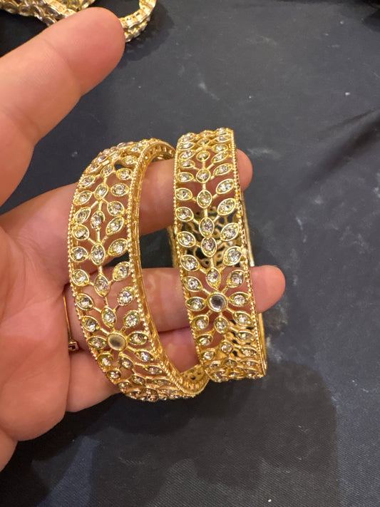 A pair of diamond bangles