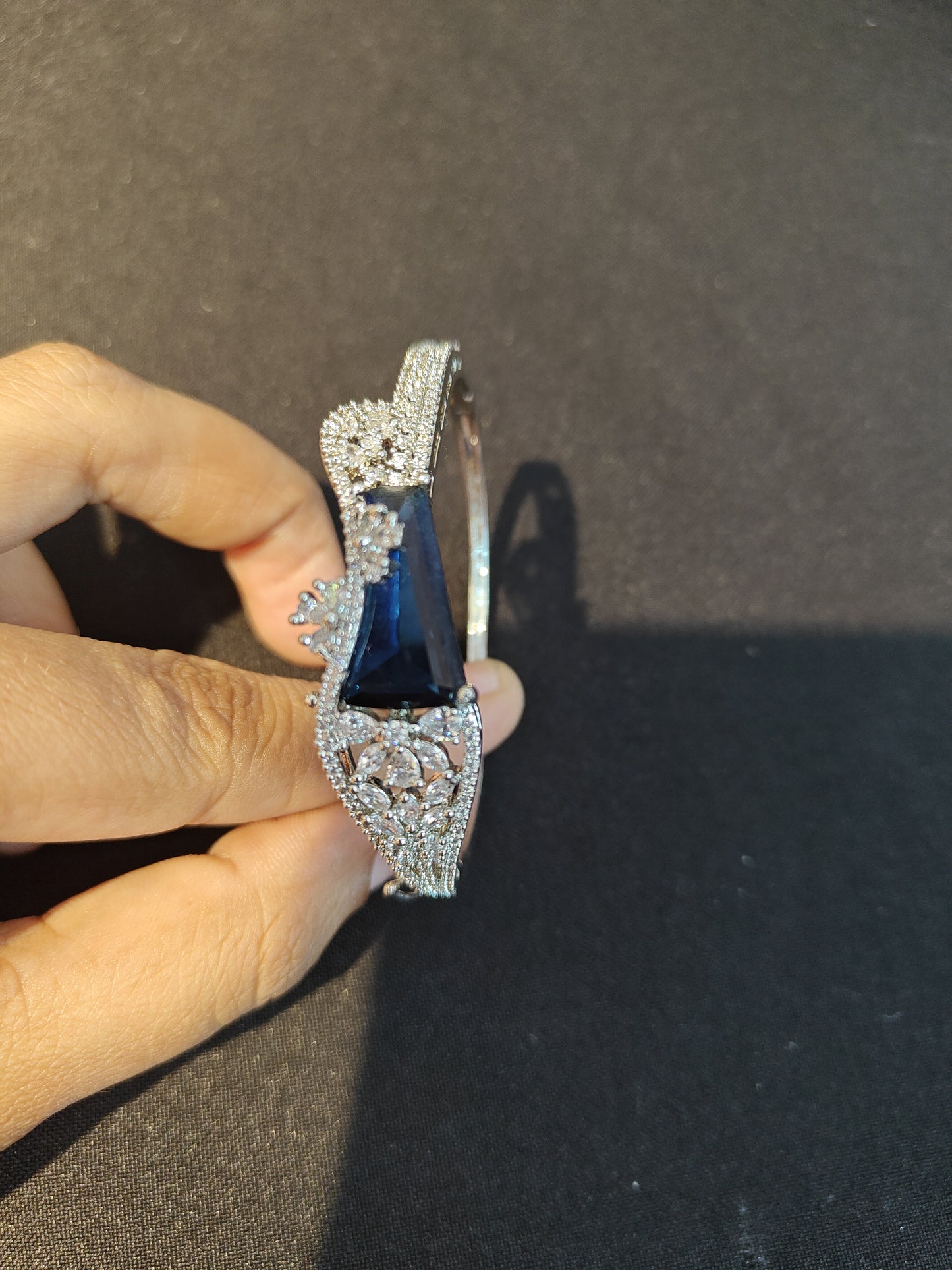 Blue stone with white diamond Bracelet