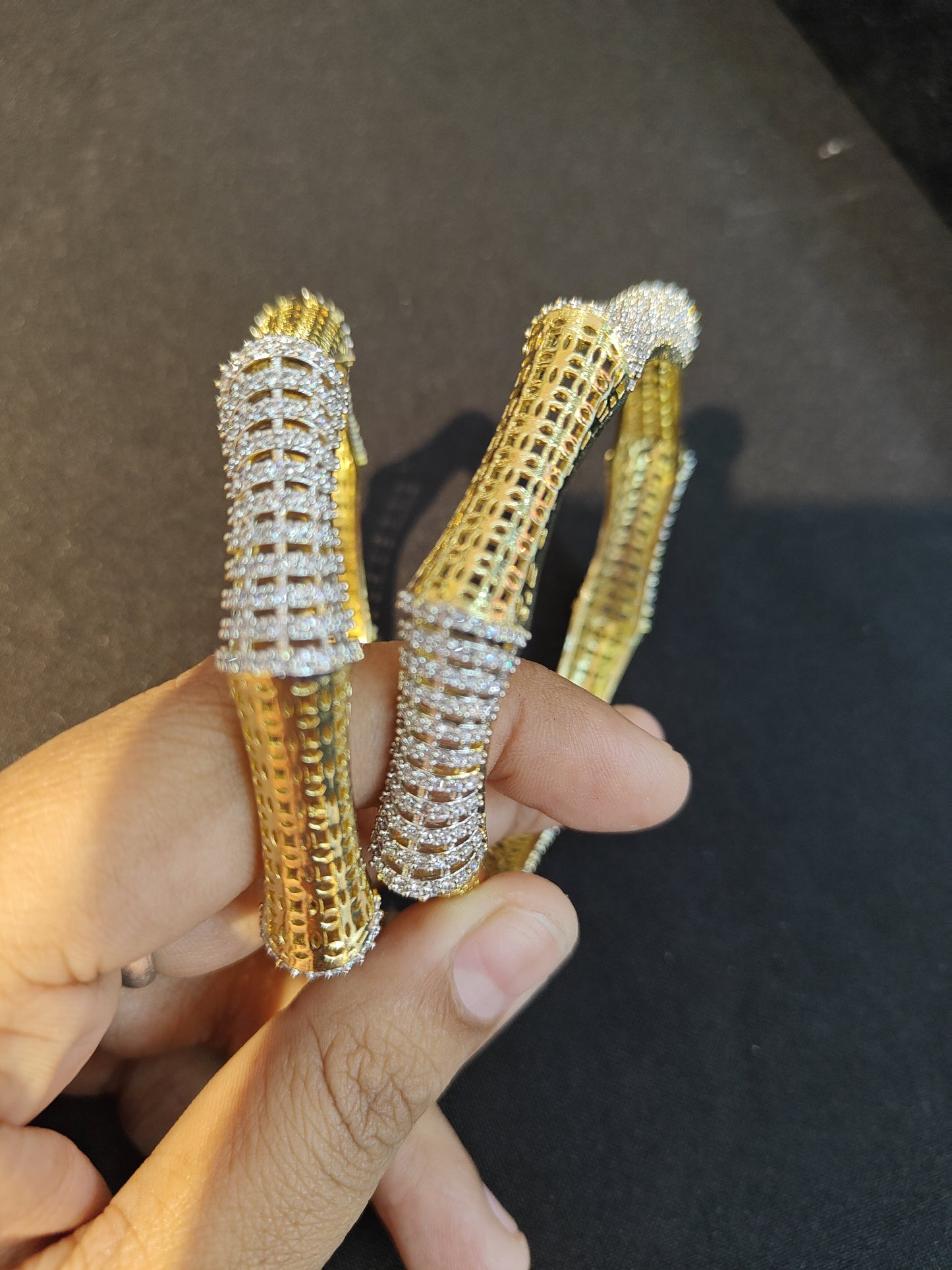 Gold with AD Bangles