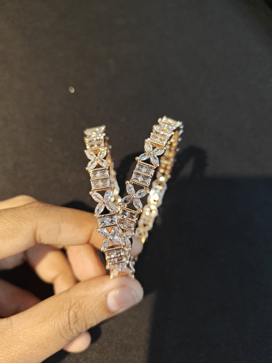 Rose Gold AD Bangles