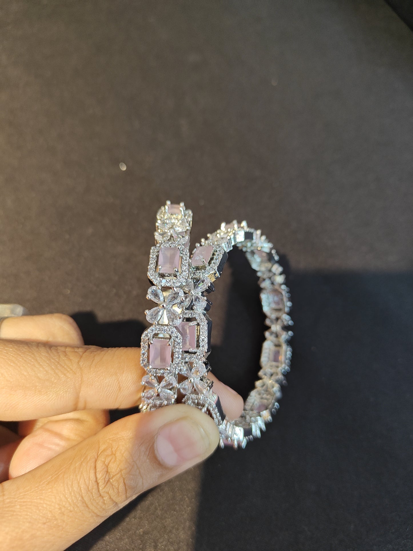 AD Bangles with baby pink color 