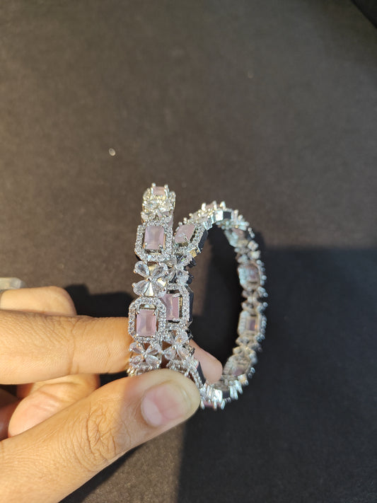 AD Bangles with baby pink color 