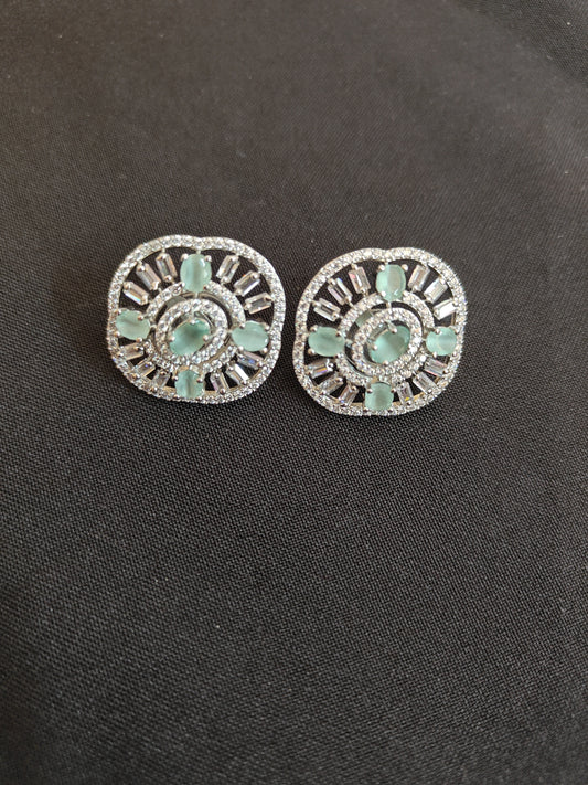 C green flower diamonds Earrings