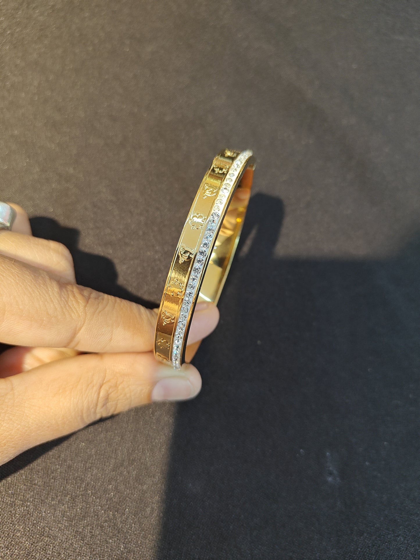 Golden with silver stones Bracelet