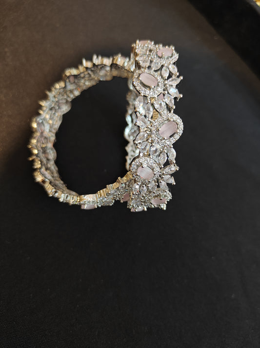 AD Bangles with pink color